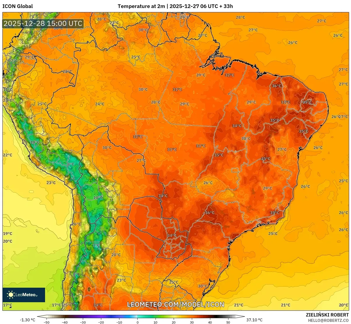 Pico de Calor em Torno de São Paulo em 28 de Dezembro de 2025