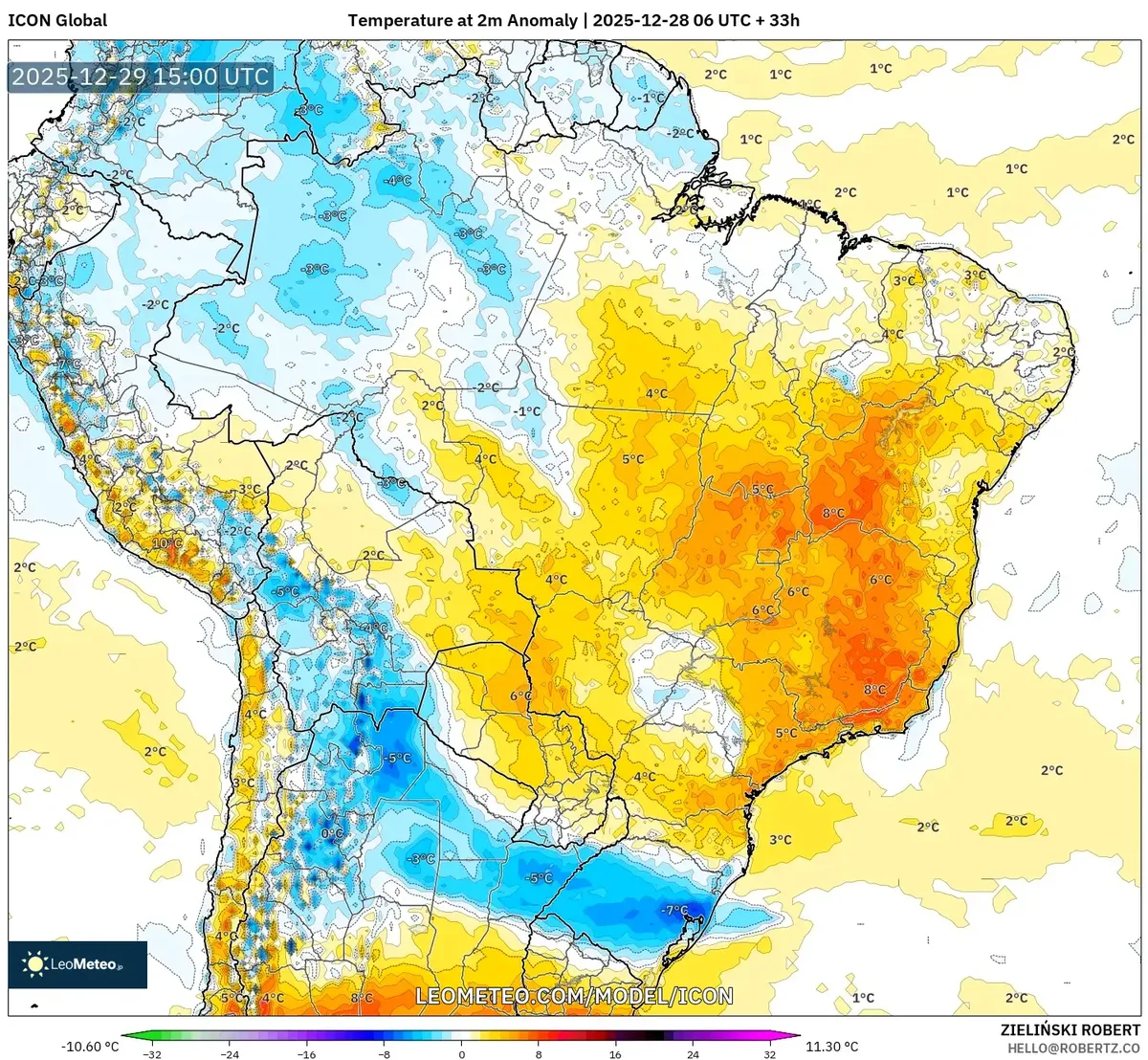 Anomalias de Calor Generalizadas em Todo o Brasil em 29 de Dezembro de 2025