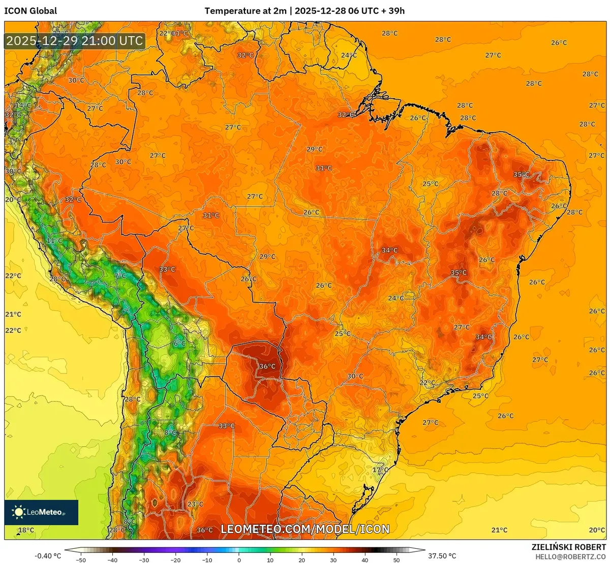 Picos da tarde ardendo em todo o país em 29 de dezembro de 2025