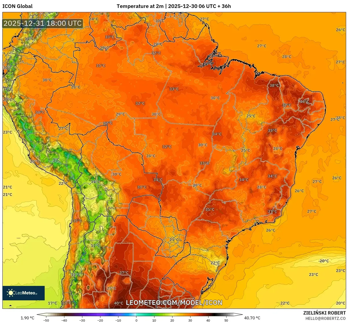 Temperaturas Altas em Torno de São Paulo em 31 de Dezembro de 2025