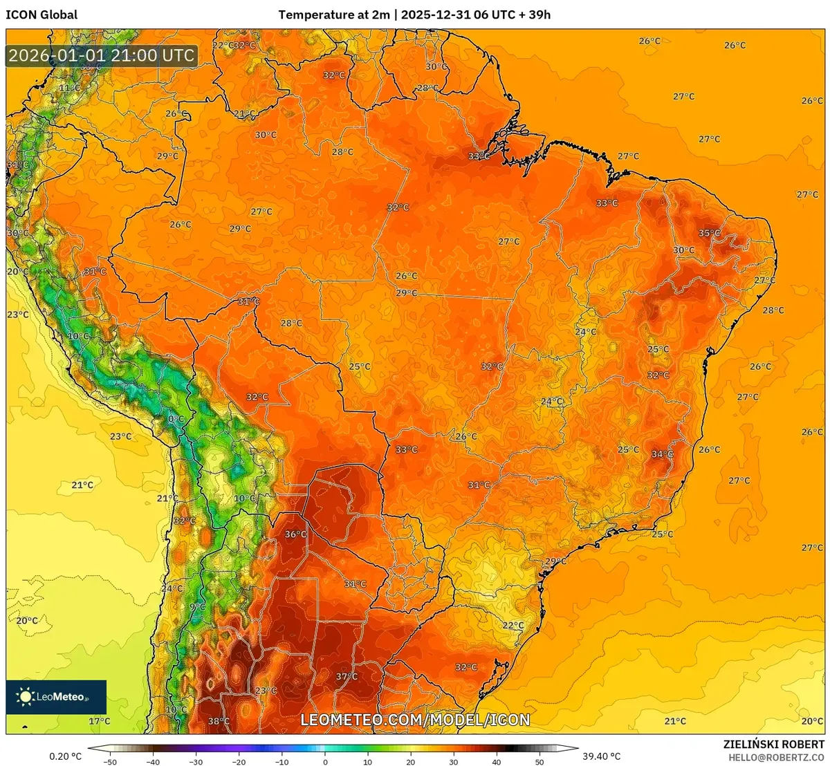 Pico de Calor Diurno Ataca o Brasil em 1º de Janeiro de 2026