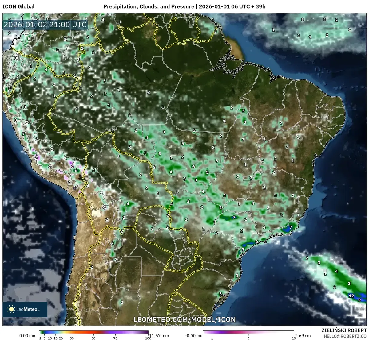 Chuva Forte Atinja o Sudeste do Brasil em 2 de Janeiro de 2026