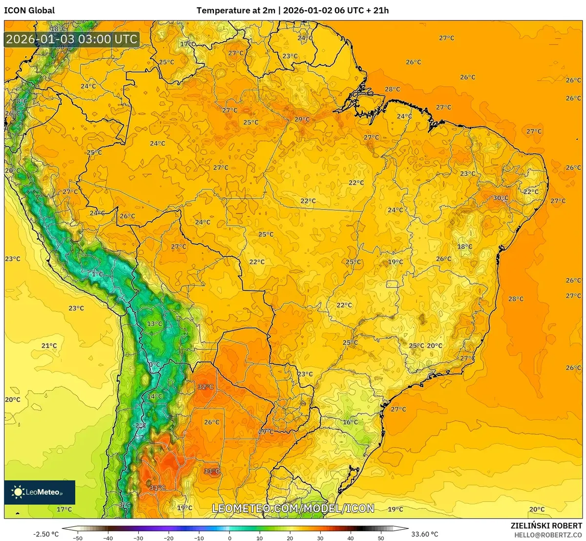 Condições Quentes Varrendo o Sul em 3 de Janeiro de 2026