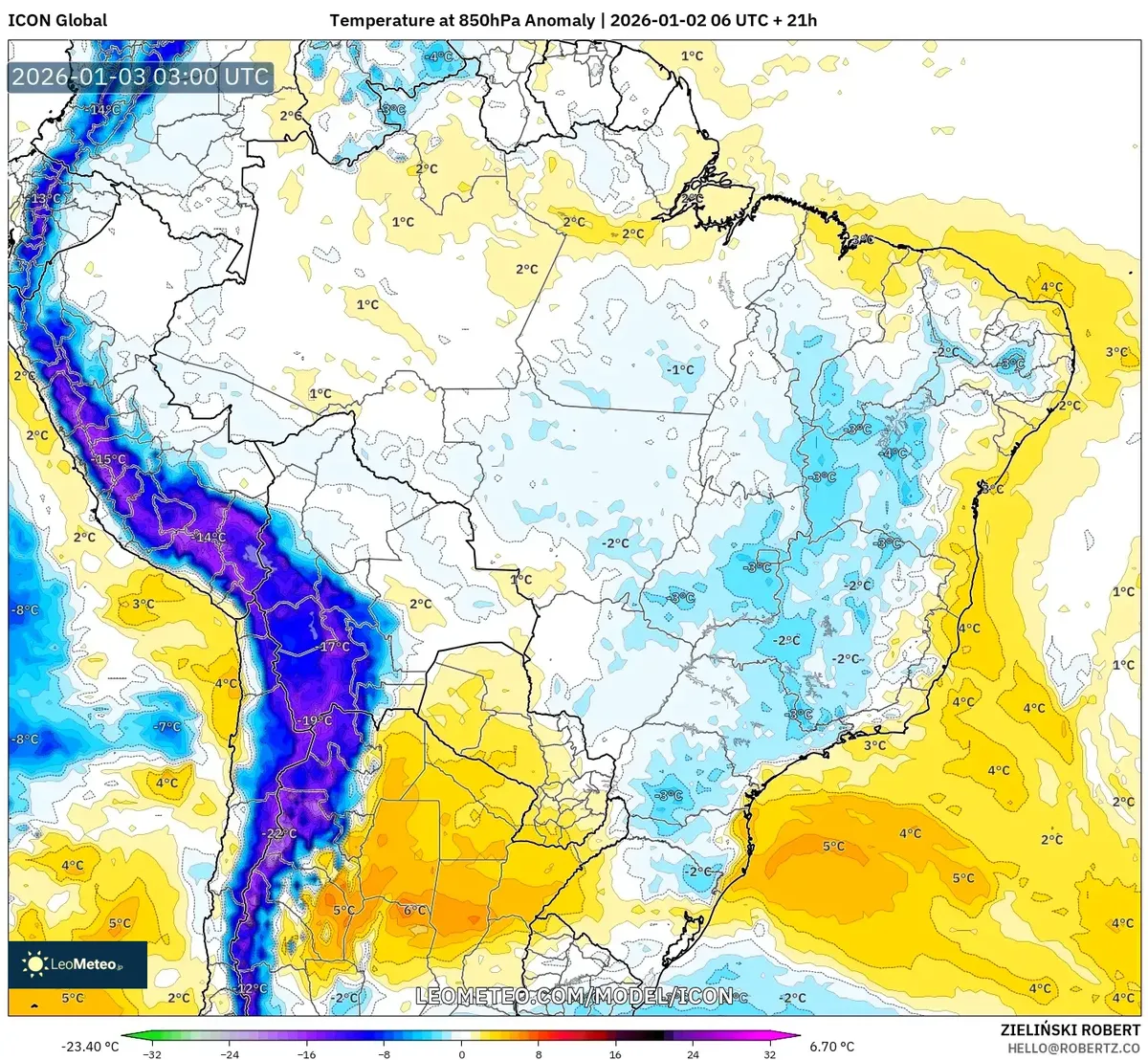 Frente Fria Avançando sobre o Sul do Brasil em 3 de Janeiro de 2026