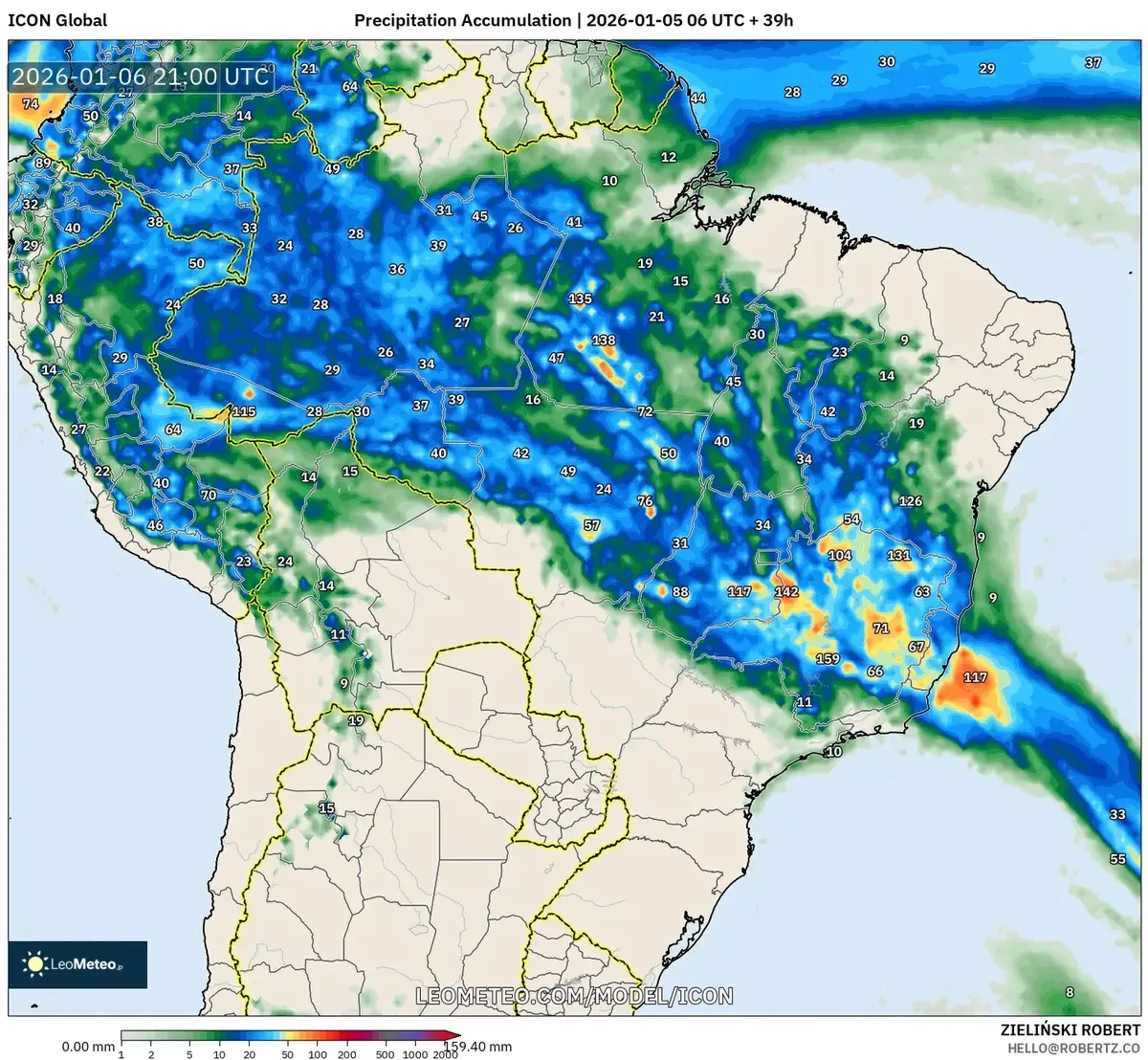 Acumulação de Chuva Intensa em Brasília em 6 de jan de 2026