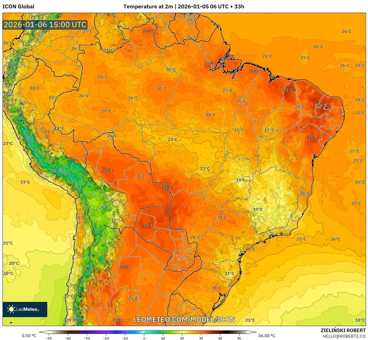 Temperatura Máxima em São Paulo em 6 de jan de 2026