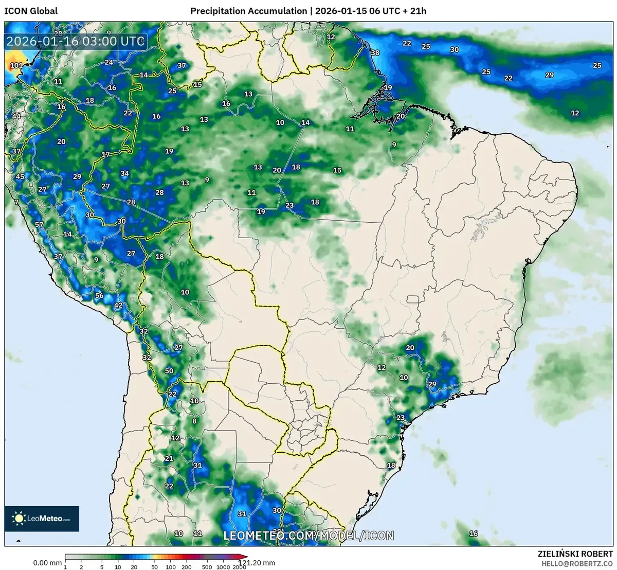 Chuva Forte no Oeste do Brasil em 16 de janeiro de 2026