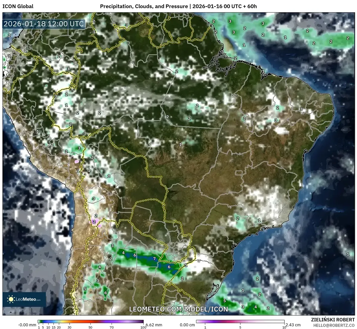Padrão de Tempo no Domingo, 18 de Janeiro de 2026