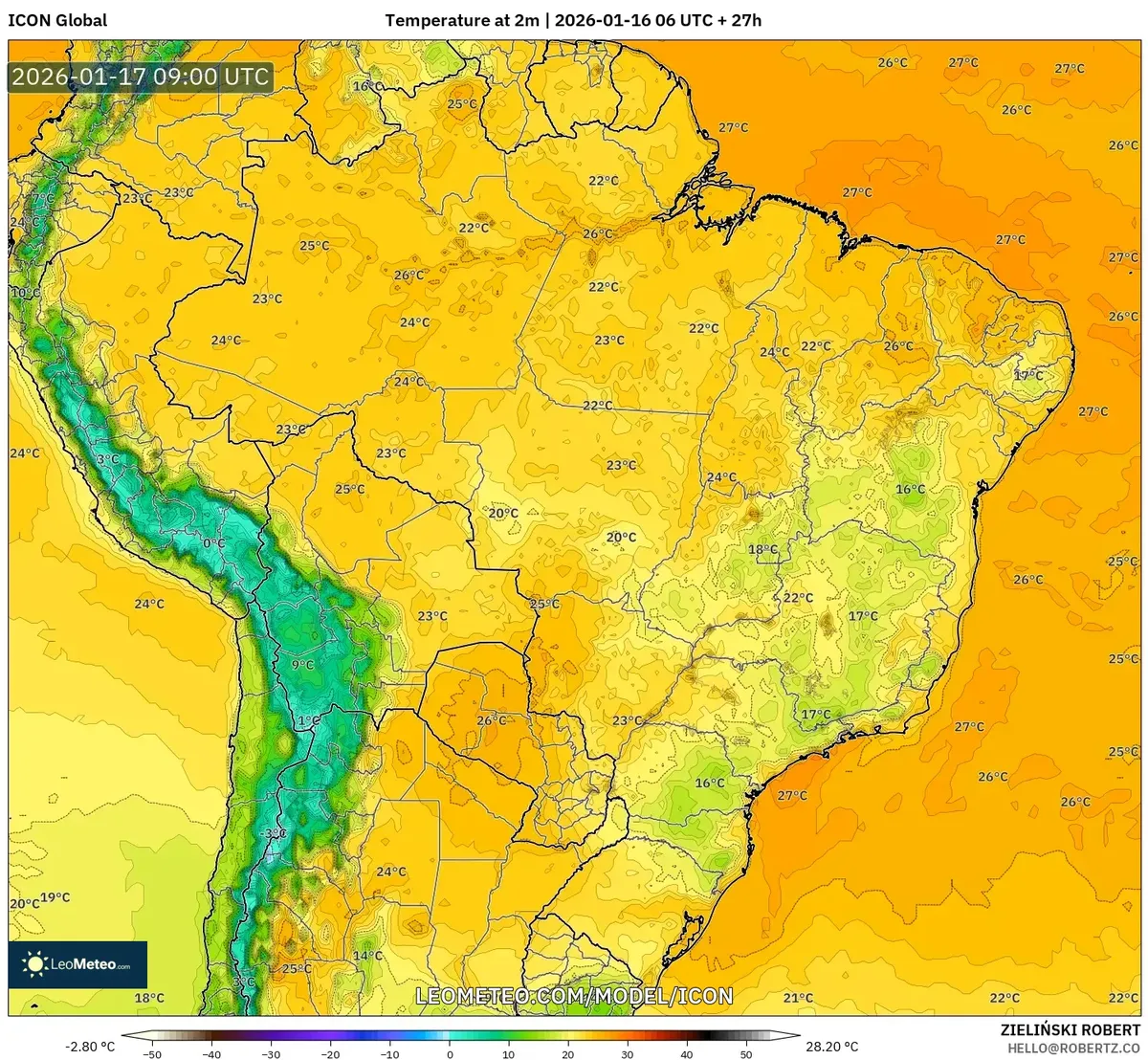 Baixas Temperaturas no Centro-Oeste e Sul em 17 de Janeiro de 2026
