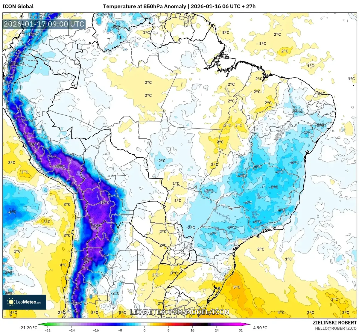Anomalias de Calor em Todo o Norte do Brasil em 17 de Janeiro de 2026