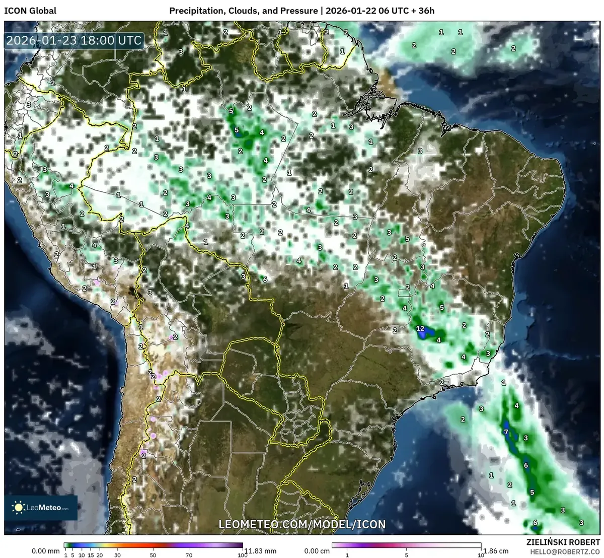Atividade de Chuva Forte no Sudeste em 23 de janeiro de 2026
