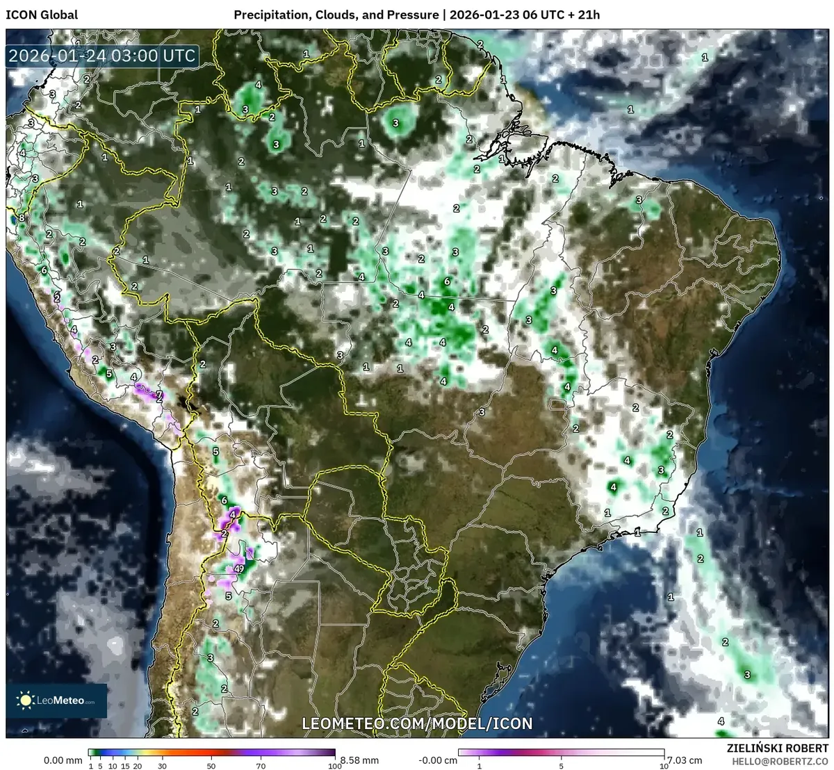 Pancadas de Chuva no Início da Manhã no Sudeste do Brasil – 24 de janeiro de 2026