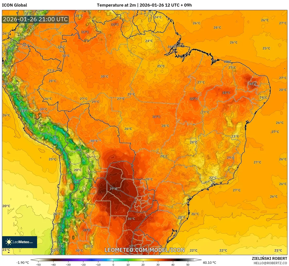 Temperatura máxima de 29°C em São Paulo em 26 de janeiro de 2026