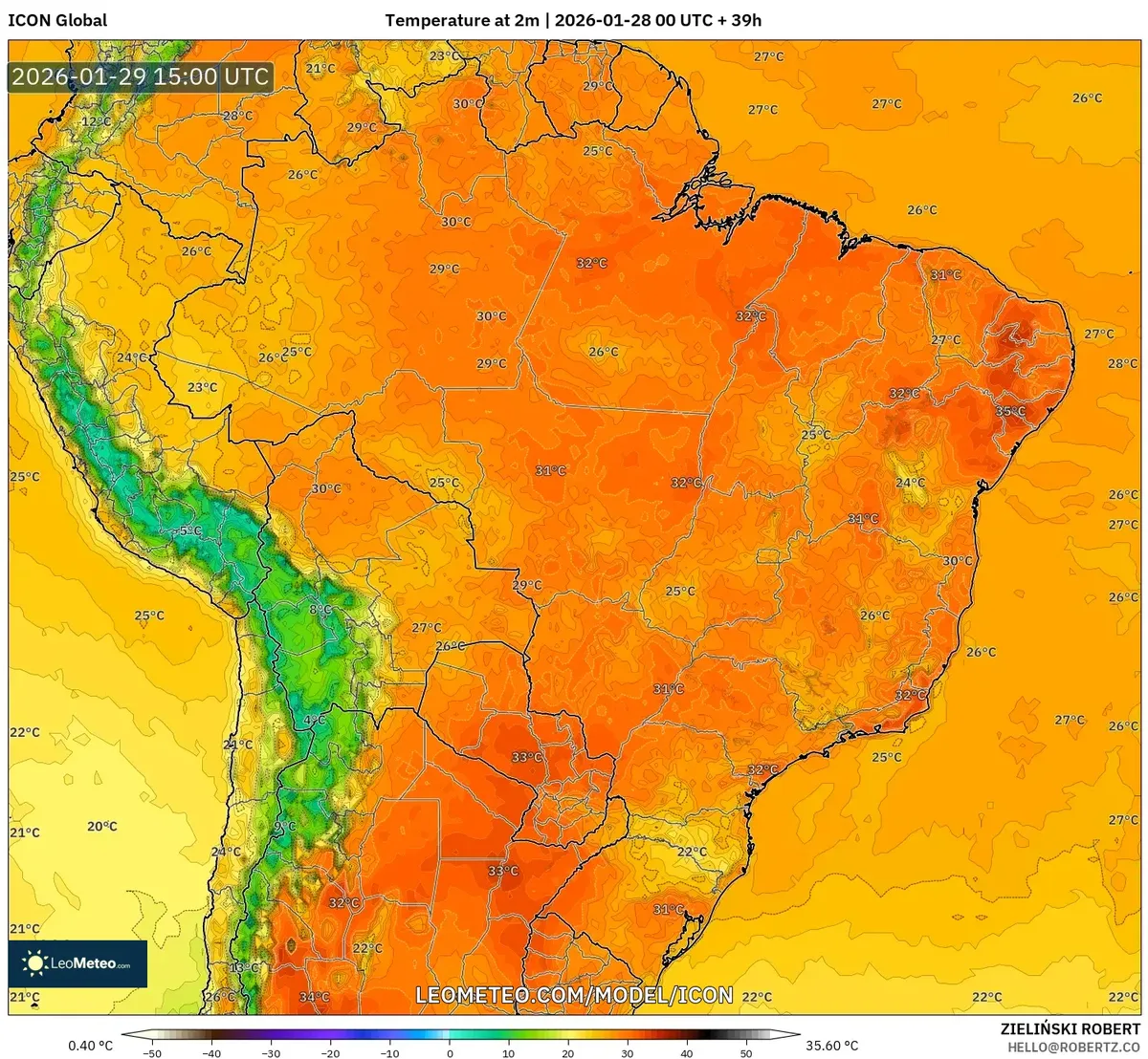 Pico de Calor Diurno no Brasil Central em 29 de janeiro de 2026