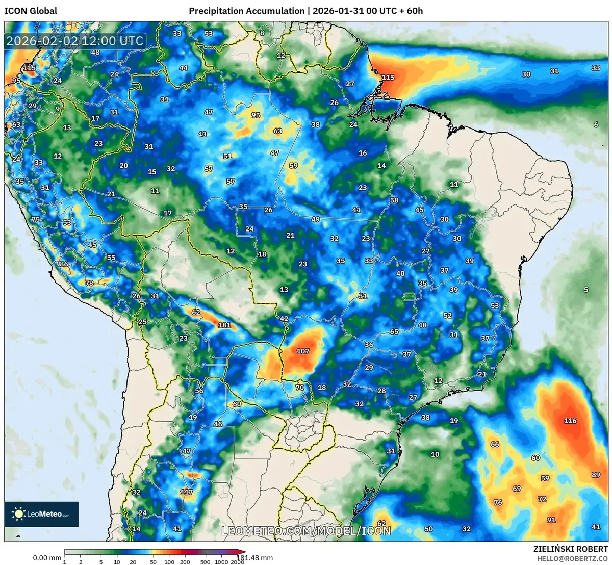 Acúmulo de Chuva Forte em 2 de fevereiro de 2026
