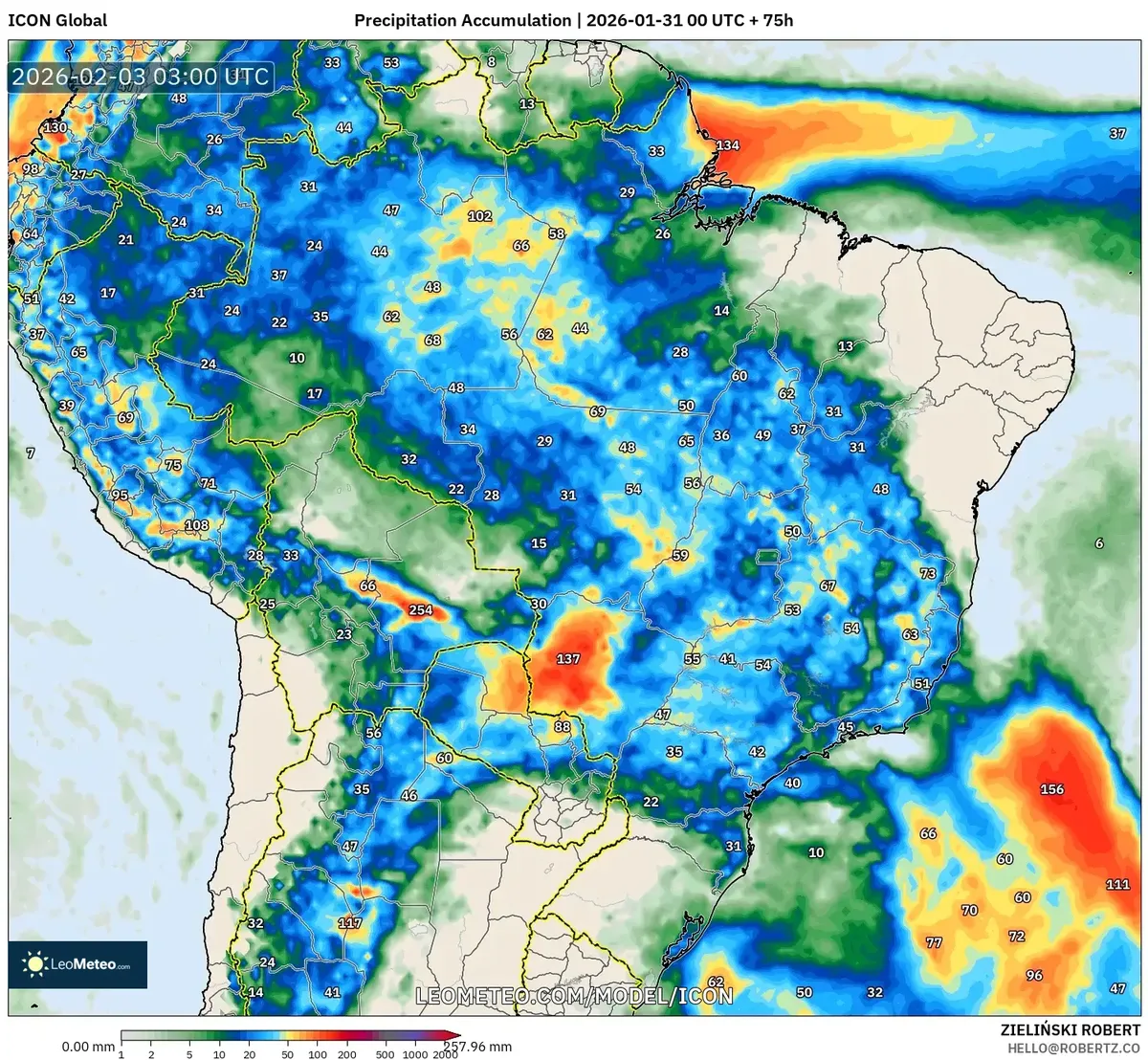 Acúmulo de Precipitação na Região de São Paulo em 3 de fevereiro de 2026