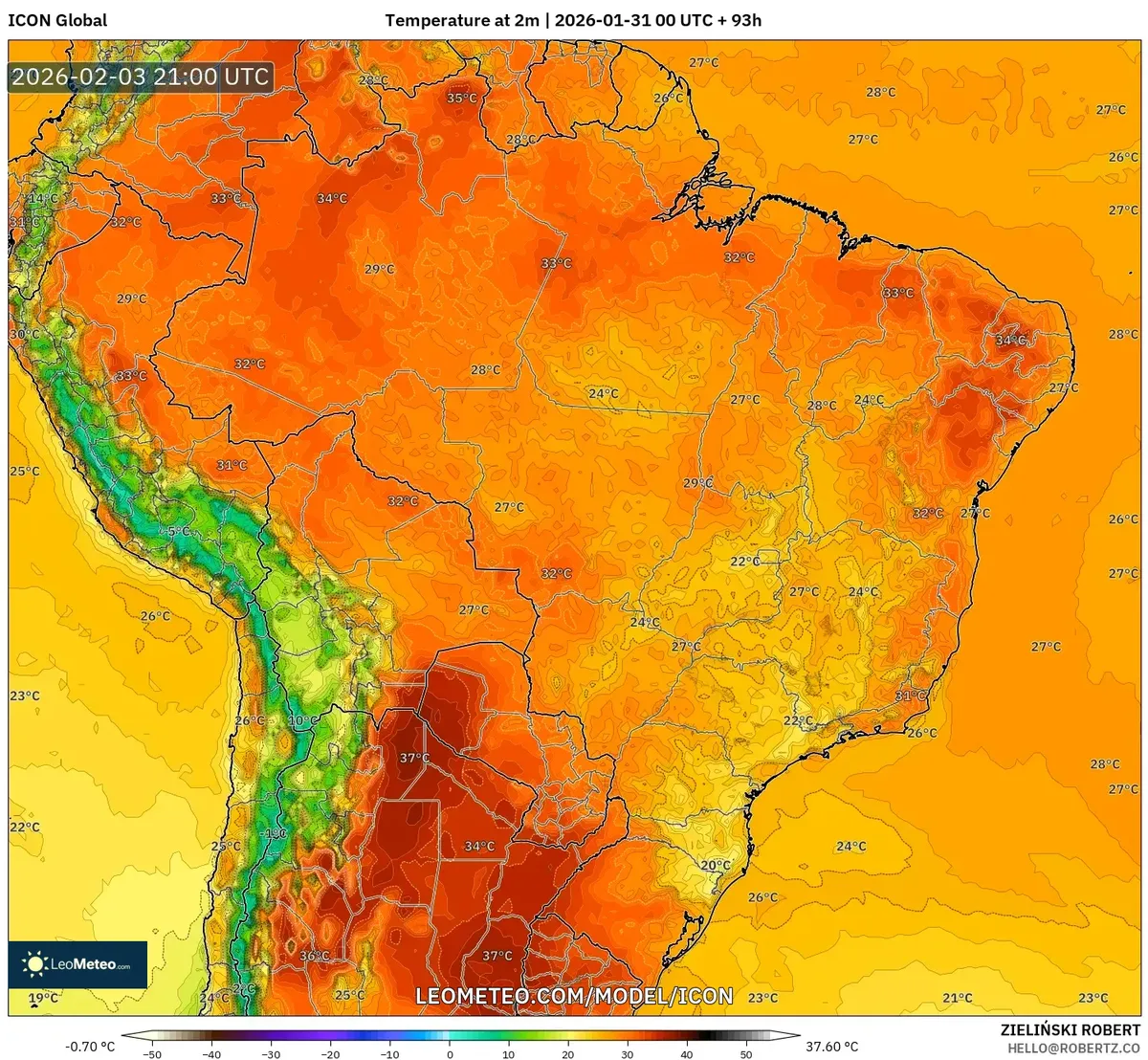 Temperatura Máxima em Manaus em 3 de fevereiro de 2026