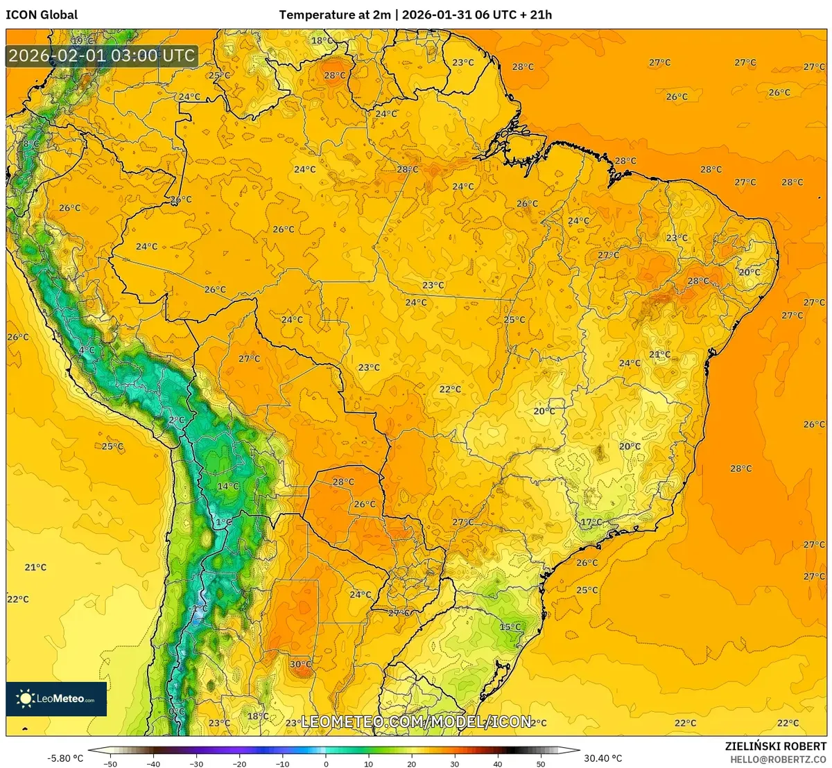 Manhã com Temperaturas Agradáveis em Todo o Brasil em 1º de fevereiro de 2026