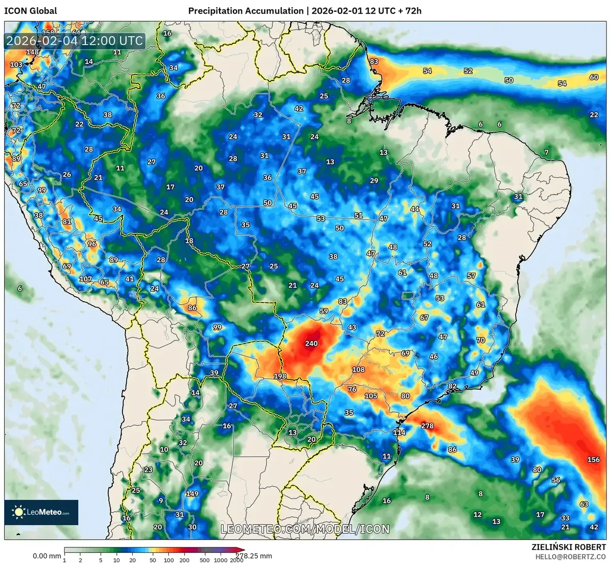 Acúmulo de chuva na manhã de 4 de fevereiro de 2026