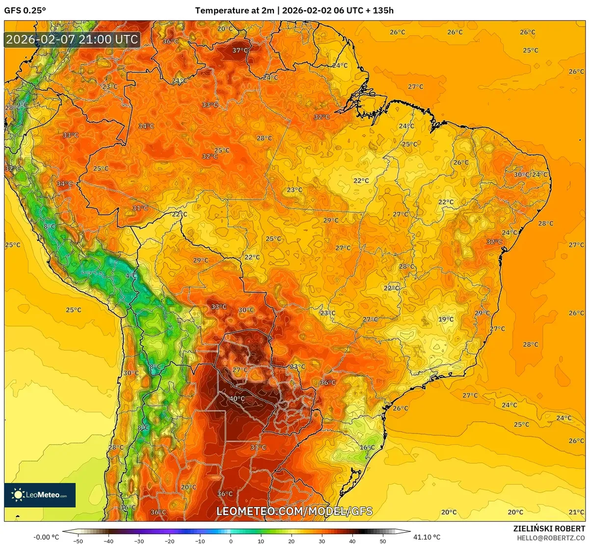 Noite Quente no Sudeste em 7 de fevereiro de 2026