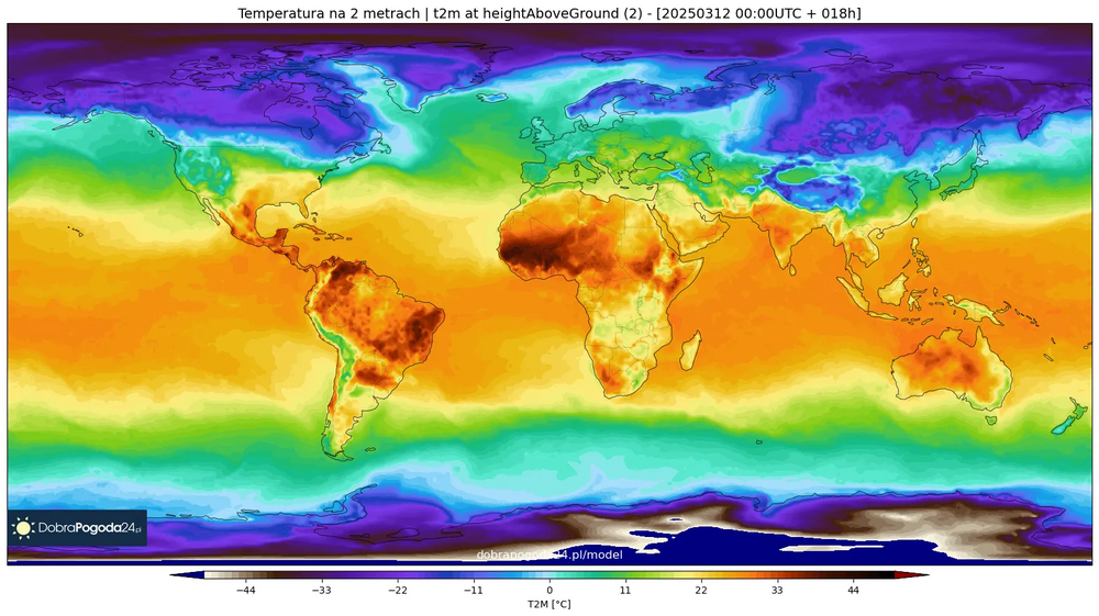 Mapa de Temperaturas Máximas no Brasil para 12 de Março de 2025