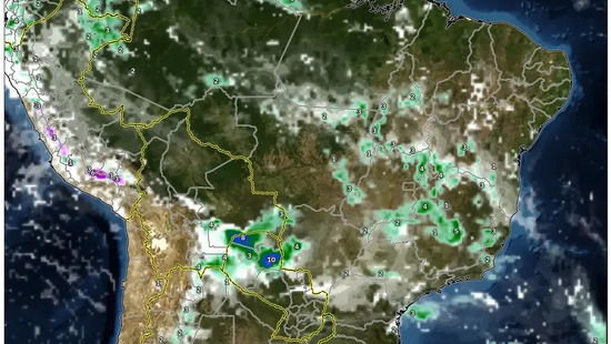 2 de fevereiro de 2026: Pancadas tropicais encharcam o Centro do Brasil enquanto Rio e Manaus enfrentam onda de calor de 31°C