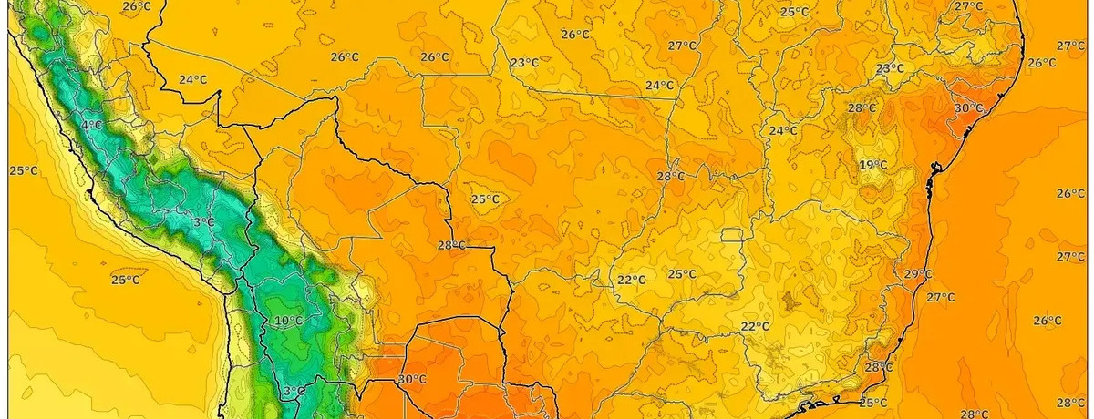 Previsão para o Fim de Semana: 6 a 8 de fevereiro de 2026 Onda de Calor de Verão: Máximas de até 34°C com Pancadas Isoladas e Chuva Forte no Sudeste