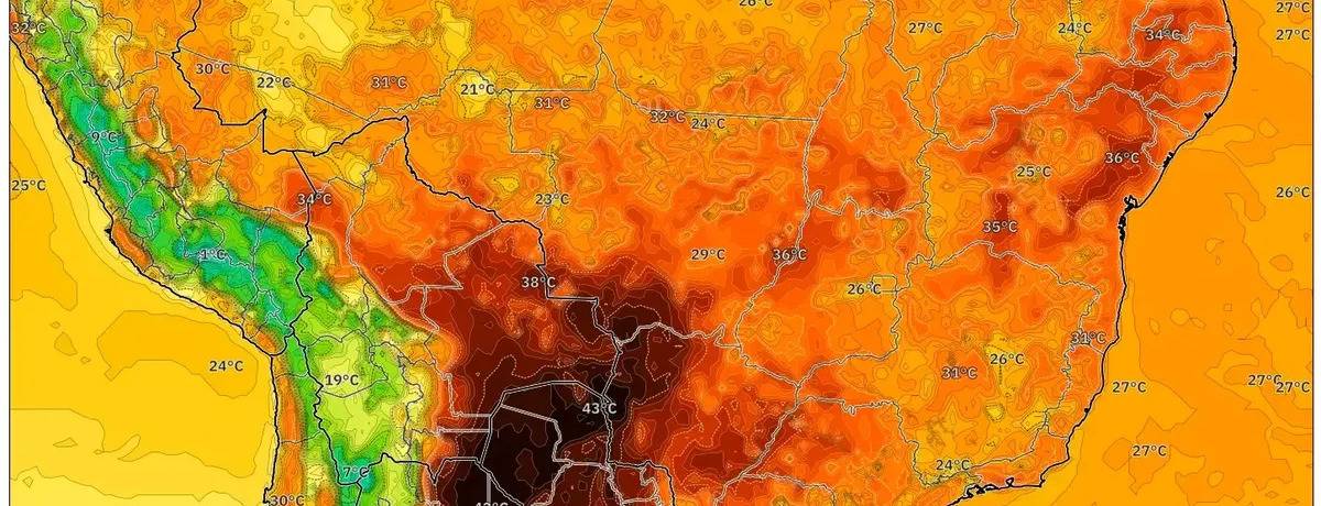Possibilidade de alagamentos pontuais com intensificação de pancadas fortes no meio da semana. Verão quente com chuva isolada predomina — Semana de 16 a 22 de fevereiro de 2026