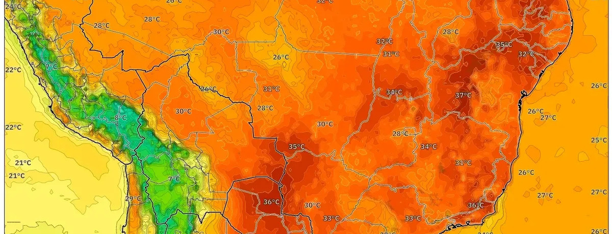 Brasil esquenta com céu majoritariamente seco em 29 de dezembro de 2025 – pancadas de chuva à tarde avançam pelo Sul