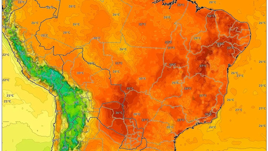 Brasil esquenta com céu majoritariamente seco em 29 de dezembro de 2025 – pancadas de chuva à tarde avançam pelo Sul