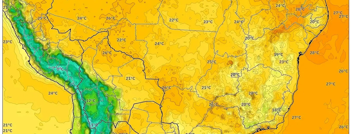 12 de janeiro de 2026 – Dia quente e seco: máximas subindo para a casa dos 30 °C com pancadas isoladas na Amazônia – Sol domina!