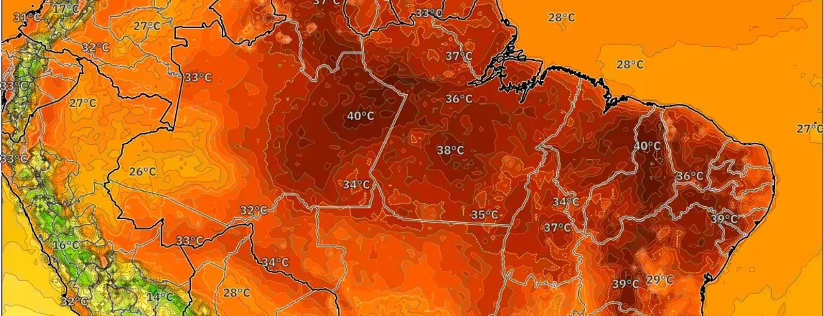 As máximas chegam a 37 °C. Chuva forte traz alagamentos locais. O maior volume de chuva cai na quinta-feira.