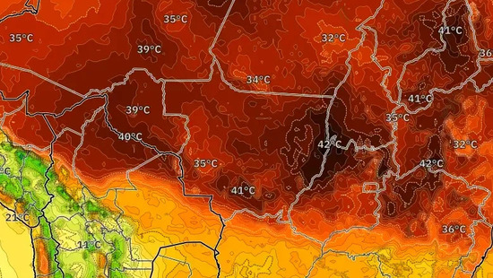 O calor atinge o pico de 36 °C. O risco de alagamento cresce com chuva forte. Uma frente fria traz trégua no meio da semana.