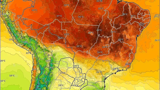 Temperaturas caem com força na segunda-feira. Temporais fortes atingem o pico no domingo. Vento chega a 67 km/h.